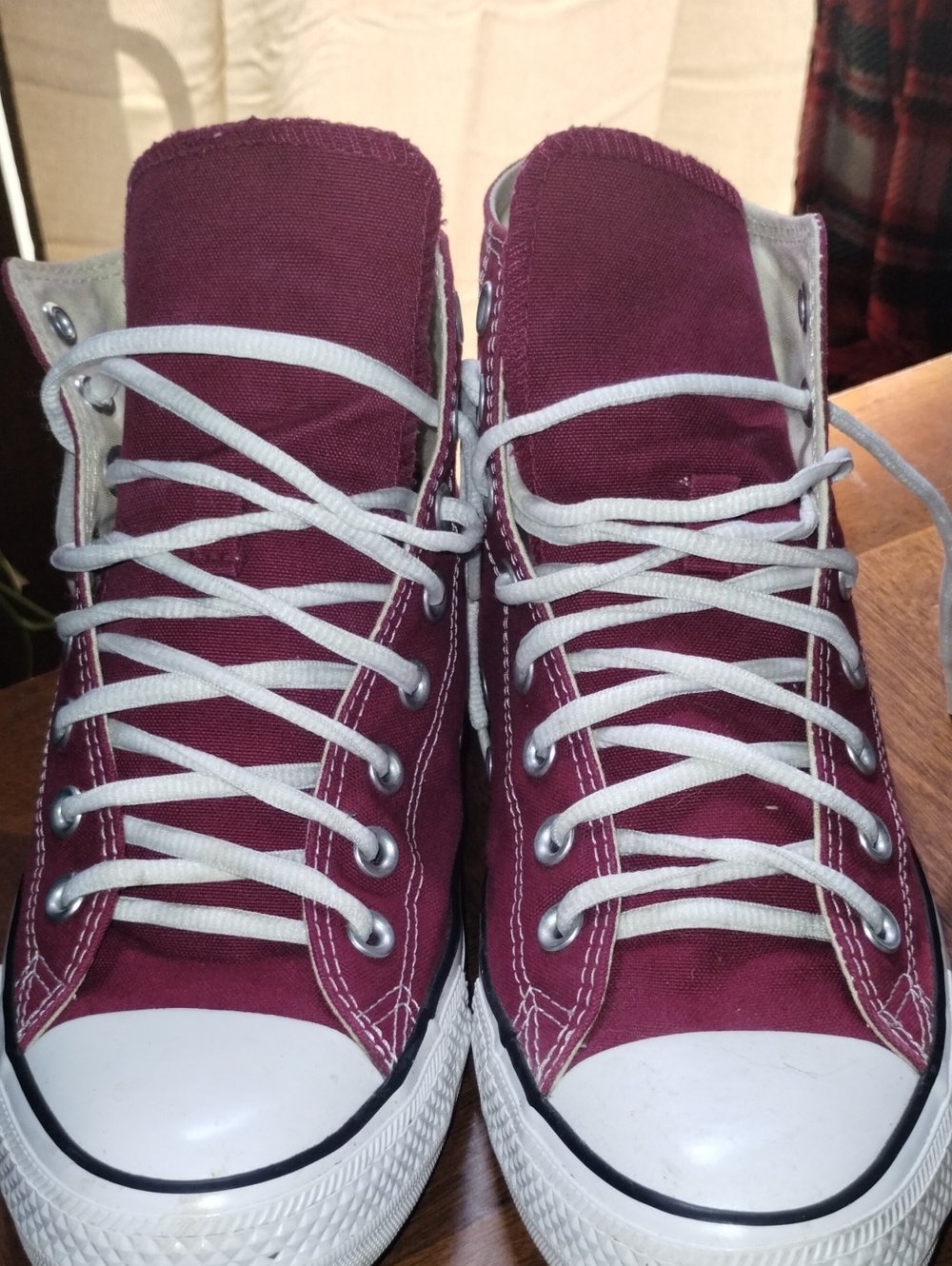 Converse High Top Sneakers Burgundy with White Accents